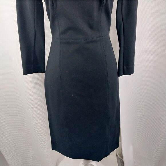 NWOT! J. CREW! LUXE BLACK HEAVIER WEIGHT STRETCH LONG SLEEVE SLEEK DRESS! SZ 2 - Picture 4 of 11